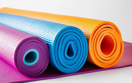 World Health Day's Essential Yoga Mat On White Background Generative By Ai.の素材