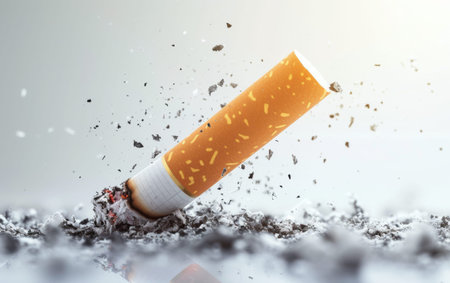 World No Tobacco Day Anti-Smoking Poster On White Background Generative By Ai.の素材