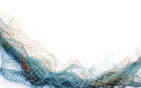 Fishing Net for World Oceans Day On White Background Generative By Ai.の素材