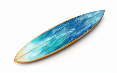 Celebrating World Oceans Day with Surfboard On White Background Generative By Ai,の素材