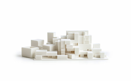 Model Making with Foam Blocks and Sheets" On White Background Generative By Ai.の素材