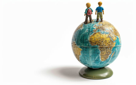 Advocacy through Education Globe On White Background Generative By Ai.の素材