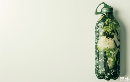 Reusable Water Bottle for World Environment Day Advocacy On White Background Generative By Ai.の素材