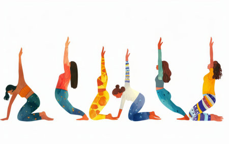 Sun Salutation Guide Celebrates Yoga Day On Transparent Background Generative BY Ai.の素材
