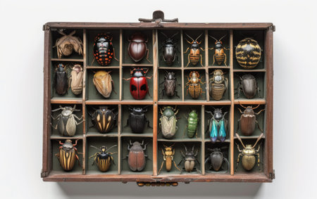 Secure Entomology Insect Collection Box for Preservation and Display On White Background Generative By Ai. On White Backgroundの素材