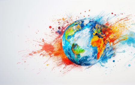 Advancing Cooperation for a Better World On White Background Generative By Ai. On White Backgroundの素材