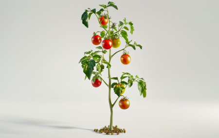 Cultivating Vibrant Tomatoes for Your Garden On White Background Generative By Ai.の素材