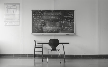 Whiteboard Displaying Math Formulas On White Background Generative By Ai.の素材