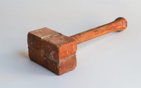 Elevating Construction with the Brick Hammer On White Background Generative By Ai.の素材