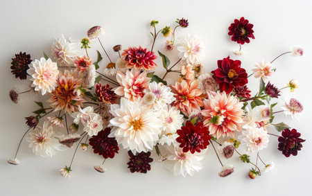 Stunning Floral Arrangements On White Background Generative By Ai.の素材