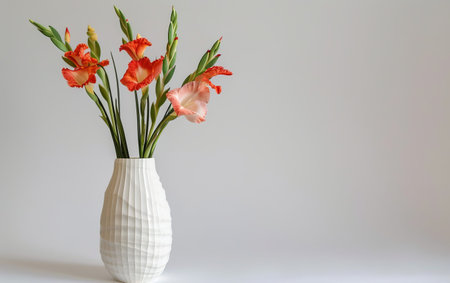 Stunning Floral Vases On White Background Generative By Ai.の素材