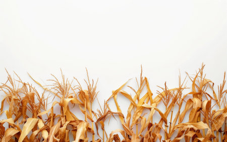 Exploring the Yield of Corn Crops On White Background Generative By Ai.の素材