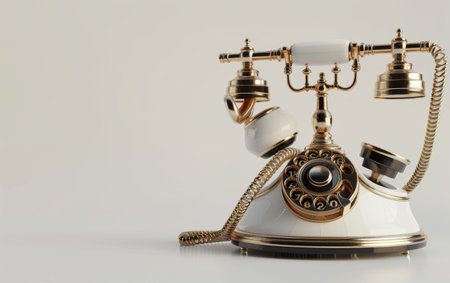 The Timeless Appeal of Retro Telephones On White Background Generative By Ai.の素材