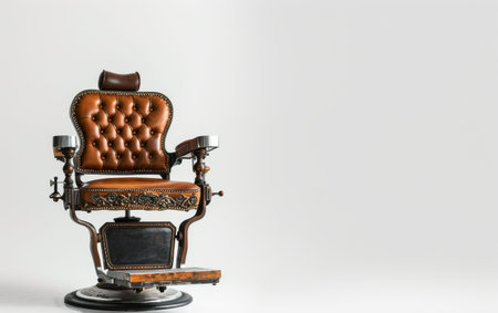 The Barber Chair Experience On White Background Generative By Ai.の素材