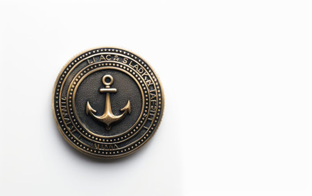 The Story Behind the Captain's Coin On White Background Generative By Ai.の素材