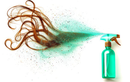 Hair Shine Spray Essentials On White Background Generative By Ai.の素材