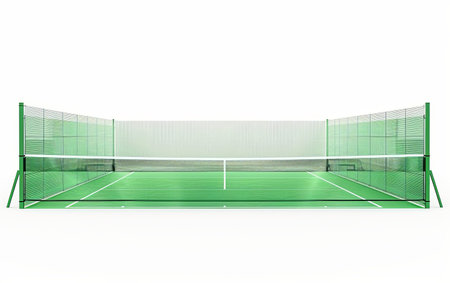 Tennis Court Windbreak Shield On White Background Generative by Ai.の素材