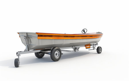 The Artistry of Rowing Boat Trailers On White Background Generative By Ai.の素材