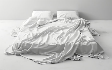 Elevate Your Rest with the Ultimate Bedsheet On White Background Generative By Ai.の素材