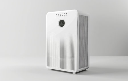 Air Purifier O for Clean Indoor Air On White Background Generative By Ai.の素材