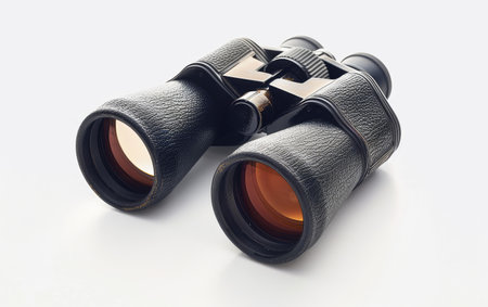 A Closer Look with Powerful Binoculars On White Background Generative By Ai.の素材