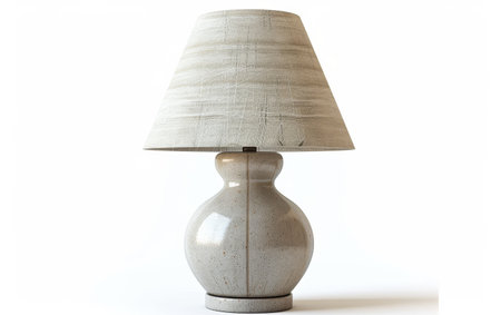 Enhance Your Space with a Bedside Lamp On White Background Generative By Ai.の素材