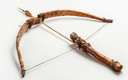 The Art and Skill of Bow and Arrow On White Background Generative By Ai.の素材