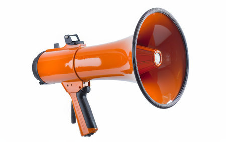 The Impact of the Bullhorn On White Background Generative By Ai.の素材