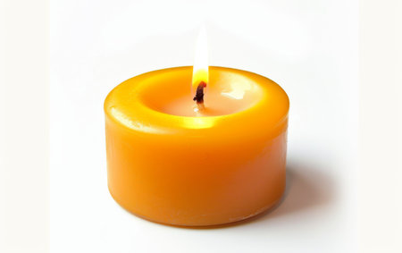 Illuminating Moments with a Candle On White Background Generative By Ai.の素材
