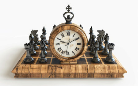 Elevating Chess Strategy with the Game Clock On White Background Generative By Ai.の素材