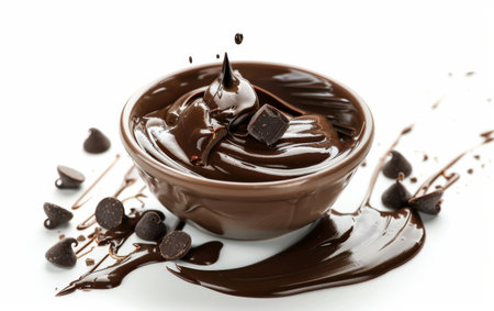 Indulging in Chocolate-Covered Yogurt Delight On White Background Generative By Ai.の素材