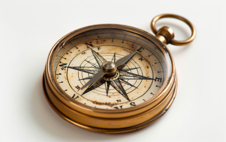 Navigating the Wilderness with the Essential Compass On White Background Generative By Ai.の素材