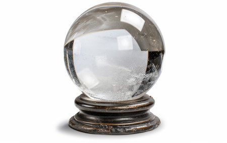 Exploring the Esoteric with a Crystal Ball Gaze On White Background Generative By Ai.の素材