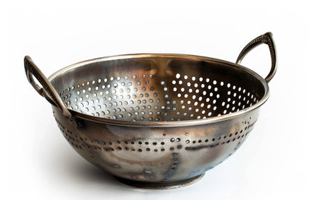 Enhancing Kitchen Efficiency with the Versatile Colander On White Background Generative By Ai.の素材