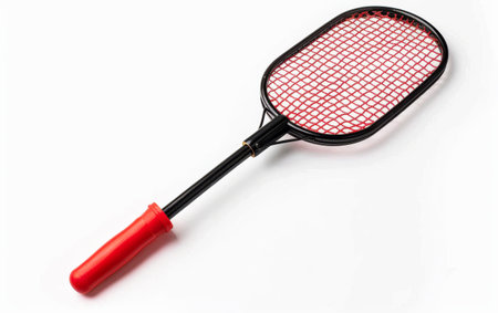 Battling Insects with the Electric Fly Swatter On White Background Generative By Ai.の素材