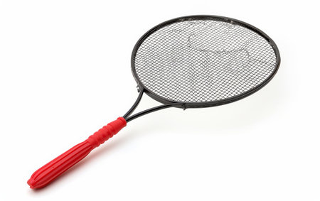 Navigating a Buzz-Free Home with Electric Fly Swatters On White Background Generative By Ai.の素材