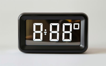 Modernizing Your Space with the Digital Clock Display On White Background Generative By Ai.の素材