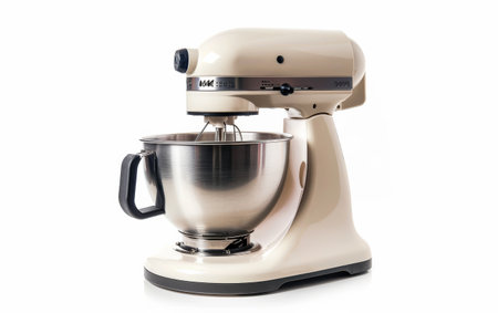 Elevating Cooking Efficiency with the Electric Mixer On White Background Generative By Ai.の素材