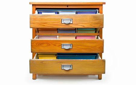 Efficient Organization with the File Cabinet On White Background Generative By Ai.の素材