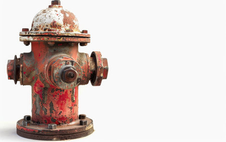 Safeguarding Cities with the Fire Hydrant On White Background Generative By Ai.の素材
