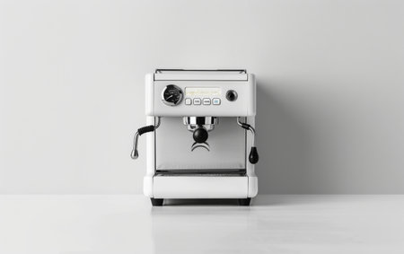 Mastering Espresso Excellence with the Coffee Machine On White Background Generative By Ai.の素材