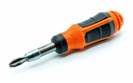 Precision Projects with the Electric Screwdriver On White Background Generative By Ai.の素材