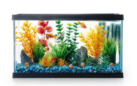 Elevating Home Aesthetics with the Aquarium On White Background Generative By Ai.の素材