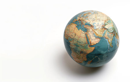 Elevating Earth Understanding with the Detailed Globe On White Background Generative By Ai.の素材