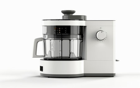 Mastering Meal Prep with the Food Processor On White Background Generative By Ai.の素材