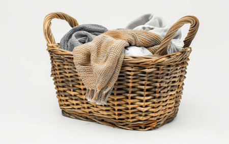A Visual Guide to Laundry Organization On White Background Generative By Ai.の素材
