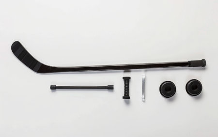 Navigating Stick Longevity with Hockey Repair Kit On White Background Generative By Ai.の素材