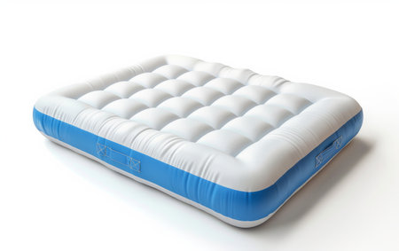 Redefining Camping Comfort with Inflatable Mattresses On White Background Generative By Ai.の素材