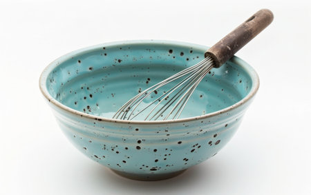 Exploring the Art of Mixing Bowls in the Kitchen On White Background Generative By Ai.の素材