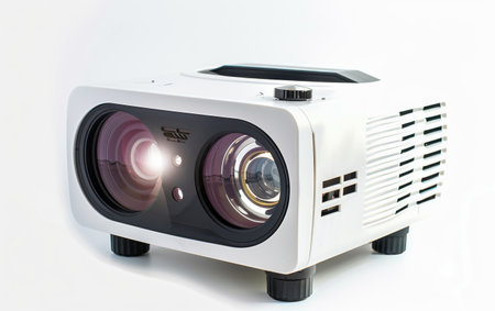 Unveiling the World of LCD Projectors On White Background Generative By Ai.の素材